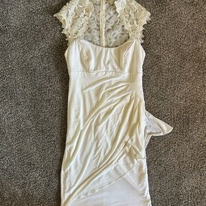 Cache Elegant White Lace Dress